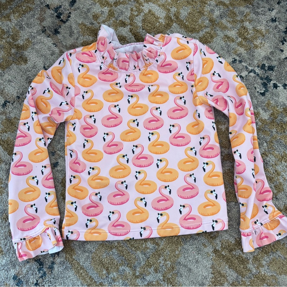 Janie and Jack flamingo rash guard‎ girls
